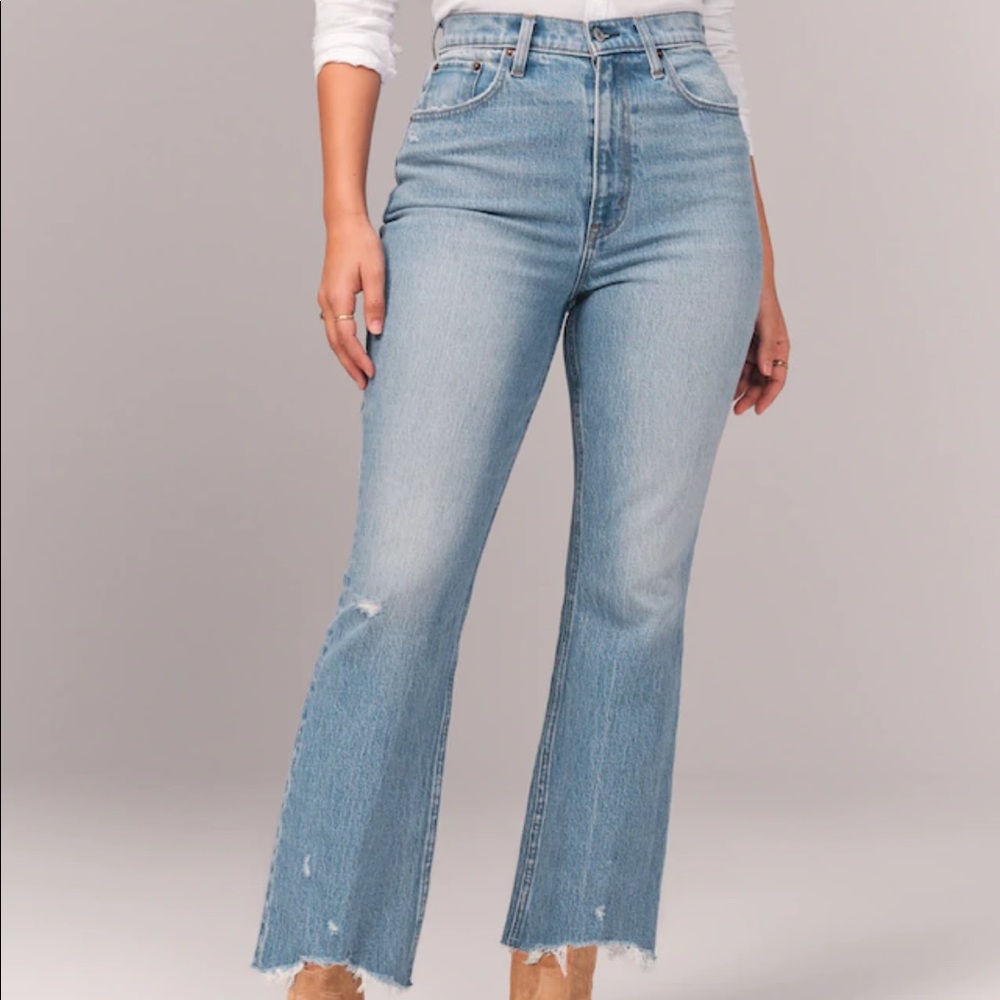 Abercrombie high rise kick flare jeans